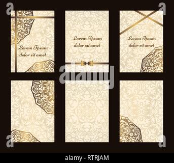 Vintage vector modèles de cartes. Peut être utilisé pour enregistrer la date, douche de bébé, des mères ou la Saint-Valentin, cartes d'anniversaire, invitations. Illustration de Vecteur
