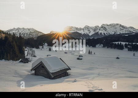 Lever du soleil sur l'geroldsee Banque D'Images