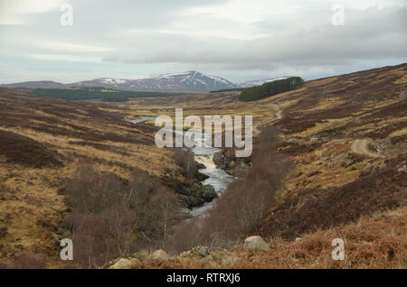 La Blackwater River dans le comté de Sutherland, les Highlands écossais, en Grande-Bretagne. Banque D'Images