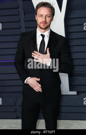 BEVERLY HILLS, LOS ANGELES, CA, USA - 24 février : l'acteur James McAvoy wearing Prada arrive à la Vanity Fair Oscar Party 2019 tenue à l'Wallis Annenberg Center for the Performing Arts le 24 février 2019 à Beverly Hills, Los Angeles, Californie, États-Unis. (Photo par Xavier Collin/Image Press Office) Banque D'Images