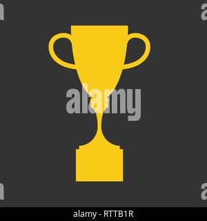 Coupe gagnant vecteur icône plate. Symbole d'or de gagner Illustration de Vecteur