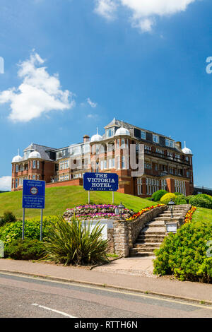 L'imposant hôtel Victoria à Sidmouth sur la côte jurassique, Devon, England, UK Banque D'Images