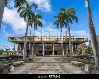 Assemblée législative de l'État de New York le 6 août 2016 à Honolulu, Hawaii. L'Assemblée législative de l'état d'Hawaï est la législature de l'état américain d'Hawaï. Banque D'Images