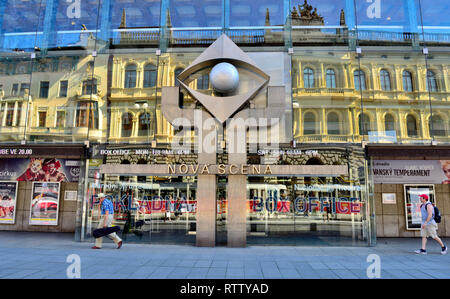 Box office building Nová scéna (Théâtre) Théâtre National de Prague, République Tchèque Banque D'Images