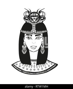 Portrait de la belle femme égyptienne. Illustration de Vecteur