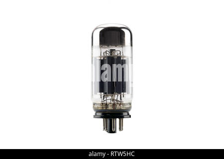 Vintage tube amplificateur audio isolated on white Banque D'Images