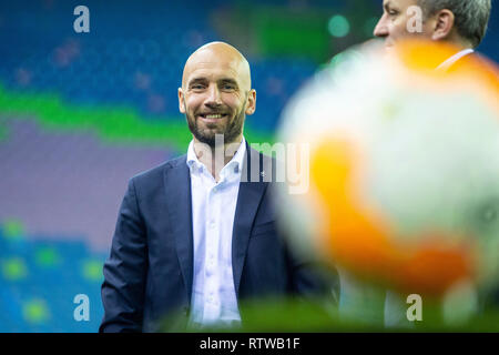 ARNHEM, 02-03-2019, saison 2018, GelreDome / 2019, Championnat, Vitesse - NAC, NAC Breda coach Mitchell van der Gaag avant le match Vitesse - NAC Breda Banque D'Images