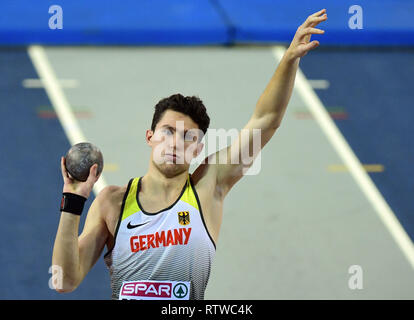 Glasgow, Royaume-Uni. 09Th Mar, 2019. L'athlétisme, European Indoor Championships, pentathlon, les hommes, dans l'Unis Arena : Andreas Bechmann d'Allemagne. Credit : Soeren Stache/dpa/Alamy Live News Banque D'Images