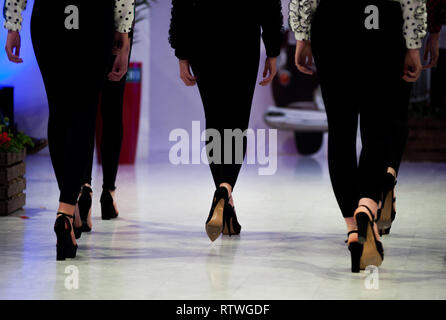 Malaga, Malaga, Espagne. 2e Mar, 2019. Vu les modèles pendant la marche cat IV Flamenco International Fashion Fair (FIMAF) dans l'hôtel NH au centre-ville de ville. Chaque année une nouvelle édition de l'International Fashion Fair Flamenco se produit, une rencontre avec les concepteurs pour promouvoir et présenter l'avant-saison mode flamenca designs. L'industrie de la mode flamenco est un moteur économique de l'Andalousie, et sa culture est reconnu à l'échelle internationale. Credit : Jésus Merida/SOPA Images/ZUMA/Alamy Fil Live News Banque D'Images