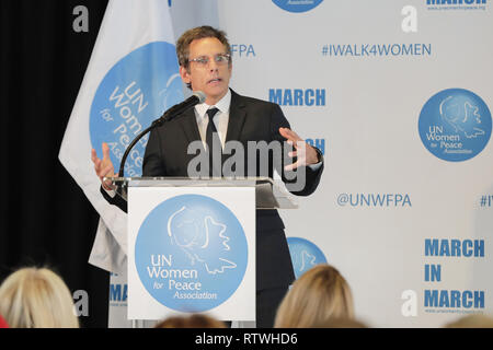 New York, NY, USA. 1er mars 2019. Organisation des Nations Unies, New York, USA, 01 mars 2019 - Ben Stiller assiste à ONU Femmes pour la paix Association 2019 Dîner annuel de remise en célébration de la Journée internationale de la femme aujourd'hui au siège des Nations Unies à New York.Photo : Luiz Rampelotto/EuropaNewswire Crédit : Luiz Rampelotto/ZUMA/Alamy Fil Live News Banque D'Images