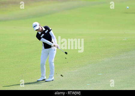 Singapour. 3e Mar, 2019. Eun-Hee Ji de Corée du Sud joue un tir sur le 5ème trou lors de la ronde finale de la Women's World Championship au cours Tanjong, Sentosa Golf Club. Crédit : Paul Miller/ZUMA/Alamy Fil Live News Banque D'Images