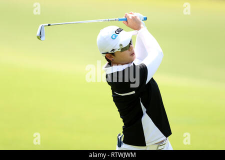 Singapour. 3e Mar, 2019. Eun-Hee Ji de Corée du Sud joue un tir sur le 5ème trou lors de la ronde finale de la Women's World Championship au cours Tanjong, Sentosa Golf Club. Crédit : Paul Miller/ZUMA/Alamy Fil Live News Banque D'Images