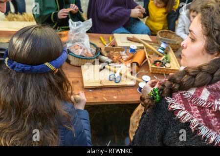 Baiona, Espagne. 09Th Mars, 2019. La fête médiévale qui a lieu chaque année dans la ville espagnole de Baiona Crédit : Olivier Guiberteau/Alamy Live News Banque D'Images