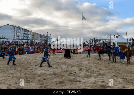 Baiona, Espagne. 09Th Mars, 2019. La fête médiévale qui a lieu chaque année dans la ville espagnole de Baiona Crédit : Olivier Guiberteau/Alamy Live News Banque D'Images