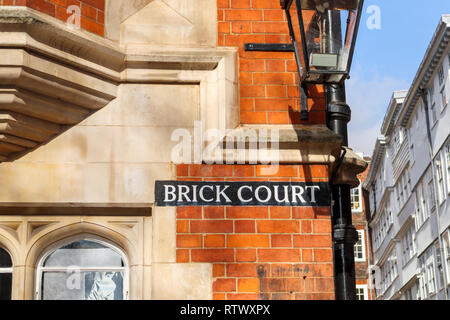 Inns of Court : Cour de brique, maison d'un ensemble de premier plan en litige commercial barristers chambers dans le Middle Temple Lane, 7-8 Essex St, Temple, Londres WC2 Banque D'Images