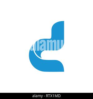 Lettre d courbes simples logo 3d vector Illustration de Vecteur
