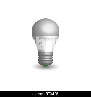 LED photo réaliste et aux économies d'énergie d'une ampoule. Élément essentiel pour la conception de composants électriques. Style 3D, vector illustration. Illustration de Vecteur