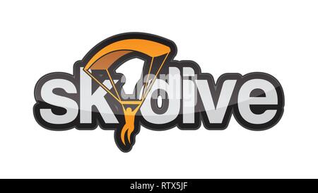 Creative skydiving modèle logo icône vecteur illustration design Illustration de Vecteur