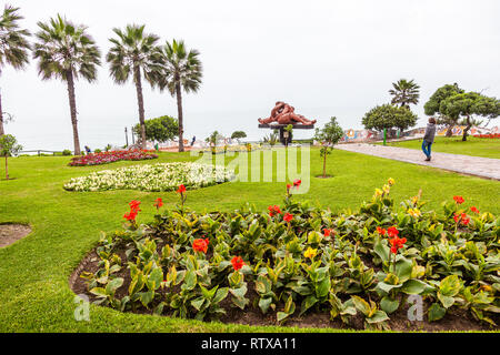 Lima, Pérou, Juillet 2018 : Jardins de l'amour Park dans le quartier de Miraflores à Lima Banque D'Images