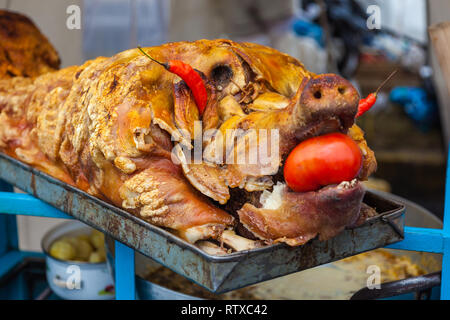 Hornado', 'porc entier préparé au four Banque D'Images