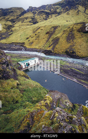 Seljvavellir abandonnés dans la piscine partie sud-est de l'Islande Banque D'Images