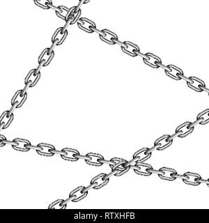 Métal brillant blanc sur les chaînes croisées Illustration de Vecteur