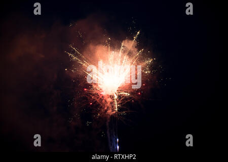 Explosion de couleurs d'artifice dans le ciel. La célébration de nouvelle année ou 4e de Juillet Banque D'Images