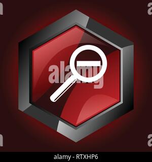 Hexagonal de l'objectif noir et rouge foncé brillant, l'icône web vector illustration en eps 10 Illustration de Vecteur