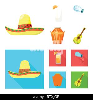 Sombrero,bouteille,cocktail,guitare,distillerie mexicaine,verre,sel,processus,ornement,espagnol,vodka,alcool,, chapeau,citron,industrie,pack costume,folk,tilleul,eau,transparent,travel,liquor,fort,sucre,vacances,moonshine,cafe,Latin,carnaval,national,Mexique,tequila,fajita,fiesta,party,fête,set,icône,,illustration,collection,isolé,design,graphisme,élément vecteur vecteurs,signer , Illustration de Vecteur