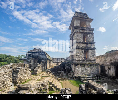 Le Palais de Palenque Palenque, Mexique, Banque D'Images