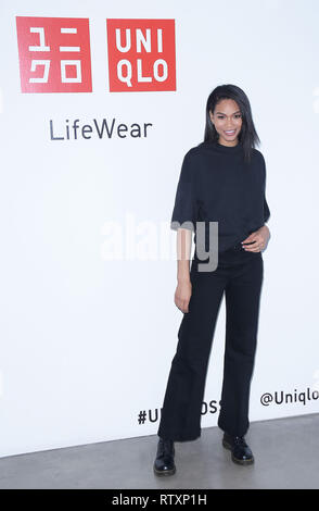 Chanel Iman assiste à un événement Uniglo à New York comprend : Chanel Iman Où : NYC, New York, United States Quand : 30 Jan 2019 Credit : Patricia Schlein/WENN.com Banque D'Images