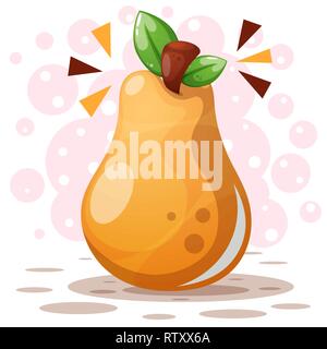 Jolie illustration de poire - personnages de dessins animés. Illustration de Vecteur