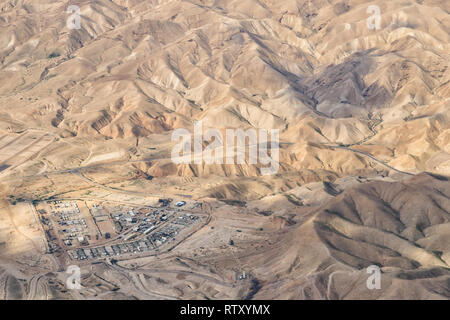 Désert, Israël - février 28, 2019 : en survolant le désert jaune d'Israël. Banque D'Images