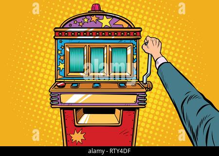 Bandit manchot machine à sous. Pop art retro kitsch vintage illustration vectorielle Illustration de Vecteur