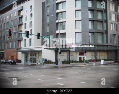 Hôtel Hilton Garden Inn au centre ville de Bellevue, Australie occidentale, États-Unis; février 2019 Banque D'Images