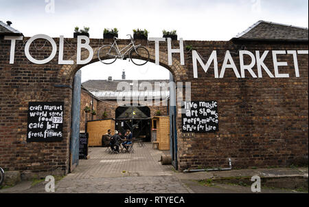 Avis de marché Tolbooth dans Canongate, Édimbourg, Écosse Royaume-Uni Banque D'Images