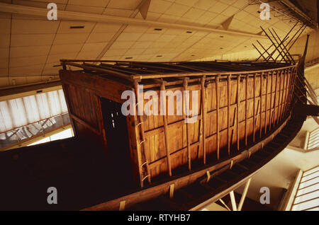 Khufu ship,Giza Egypte,le Musée du bateau solaire Banque D'Images