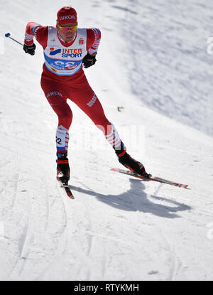 Seefeld, Autriche. 06Th Mar, 2019. Ski nordique : Championnat du monde, cross-country - 50 km départ groupé freestyle, les hommes. Tscherwotkin Alexej de Russie en action. Credit : Hendrik Schmidt/dpa-Zentralbild/dpa/Alamy Live News Banque D'Images