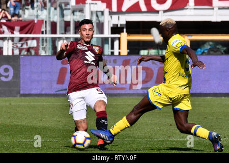 Turin, Italie. 06Th Mar, 2019. Armando Izzo (Torino FC) au cours de la Serie A TIM match de football FC entre Torino et Chievo Vérone au Stadio Grande Torino sur 3ème Mars, 2019 à Turin, Italie. Crédit : FABIO ANNEMASSE/Alamy Live News Banque D'Images