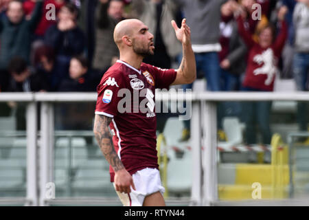 Turin, Italie. 06Th Mar, 2019. Simone Zaza (Torino FC) au cours de la Serie A TIM match de football FC entre Torino et Chievo Vérone au Stadio Grande Torino sur 3ème Mars, 2019 à Turin, Italie. Crédit : FABIO ANNEMASSE/Alamy Live News Banque D'Images