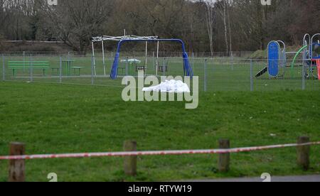 Romford, UK. 06Th Mar, 2019. La scène du meurtre . Scène de la poignarder de Jodie Chesney, 17 ans, fille, assassinée dans un parc à Romford. L'Essex. UK. 03/03/2019. Credit : Sport en images/Alamy Live News Banque D'Images