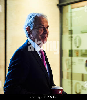 Londres, Royaume-Uni. 06Th Mar, 2019. Le 3 mars 2019. Ex Premier Ministre Sir Tony Blair arrive à la BBC avant d'apparaître sur l'Andrew Marr show, London Crédit : Thomas Bowles/Alamy Live News Banque D'Images