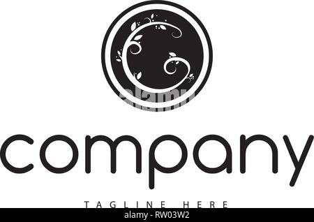 G nature arbre noir lettre logo vector design Illustration de Vecteur