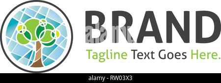 Nature arbre Cercle couleur logo vector design Illustration de Vecteur