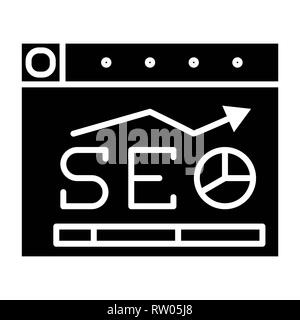 L'icône SEO, Vector Illustration, Glyphe d'E-Commerce Banque D'Images