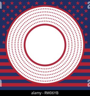 USA star modèle vecteur cadre rond. Cercle patriotique américain frontière avec stars and stripes pattern. Illustration de Vecteur