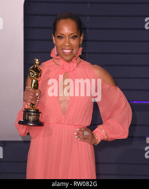 Los Angeles, Californie - Le 24 février : Regina King assiste à 2019 Vanity Fair Oscar Party à Wallis Annenberg Center for the Performing Arts à Februa Banque D'Images