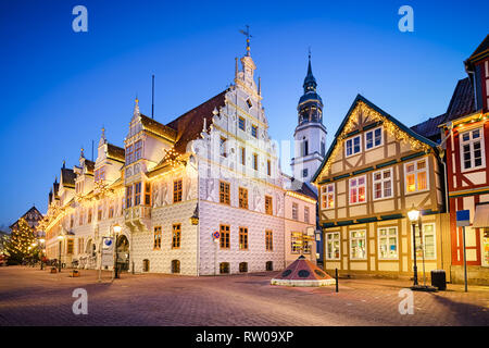 Hôtel de Ville de Celle, Allemagne avec décorations de Noël Banque D'Images