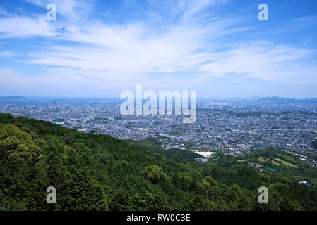 La ville de Fukuoka vu de montagne - 油山から見た福岡市 Aburayama Banque D'Images