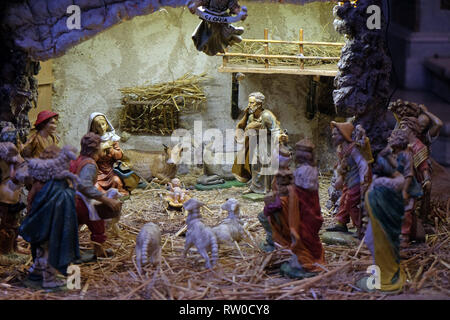 Scène de la nativité, église Orsanmichele à Florence, Toscane, Italie Banque D'Images